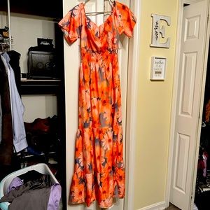 Off the shoulder maxi dress